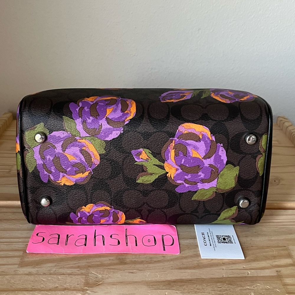 ✅Coach Rowan Satchel In Signature Rose Print - Picture 6 of 12